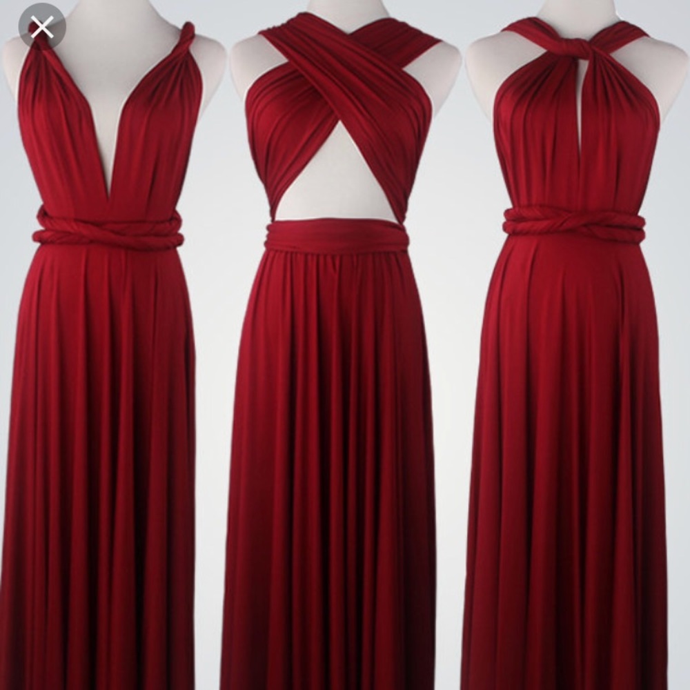Convertible Wine Wrap Dress